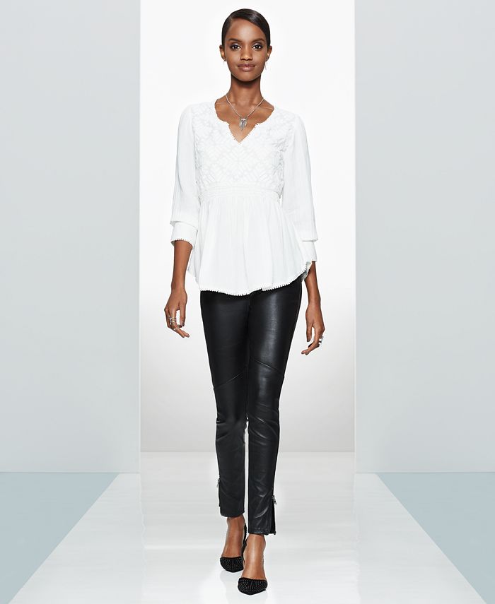 WILLIAM RAST Peasant Top & Leather Pants & Reviews - Women - Macy's