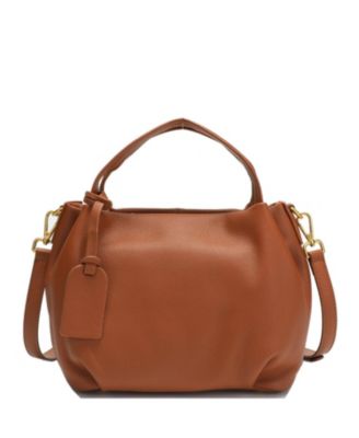 Vale Genuine Leather Slouchy Satchel Bag for Women, Soft Top Handle Shoulder Purse, Everyday Crossbody Handbag with Adjustable Strap