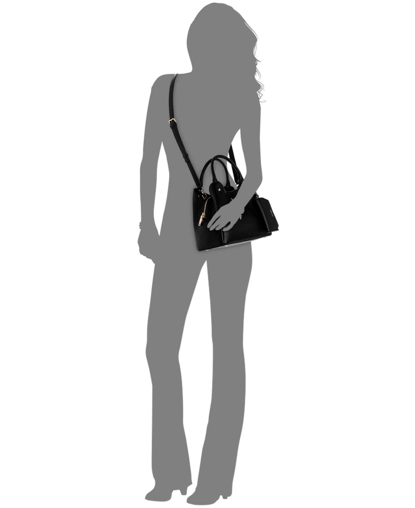 Женская сумка GUESS Lorella Girlfriend Small Tote Handbag, цвет: Чёрный — фото 5