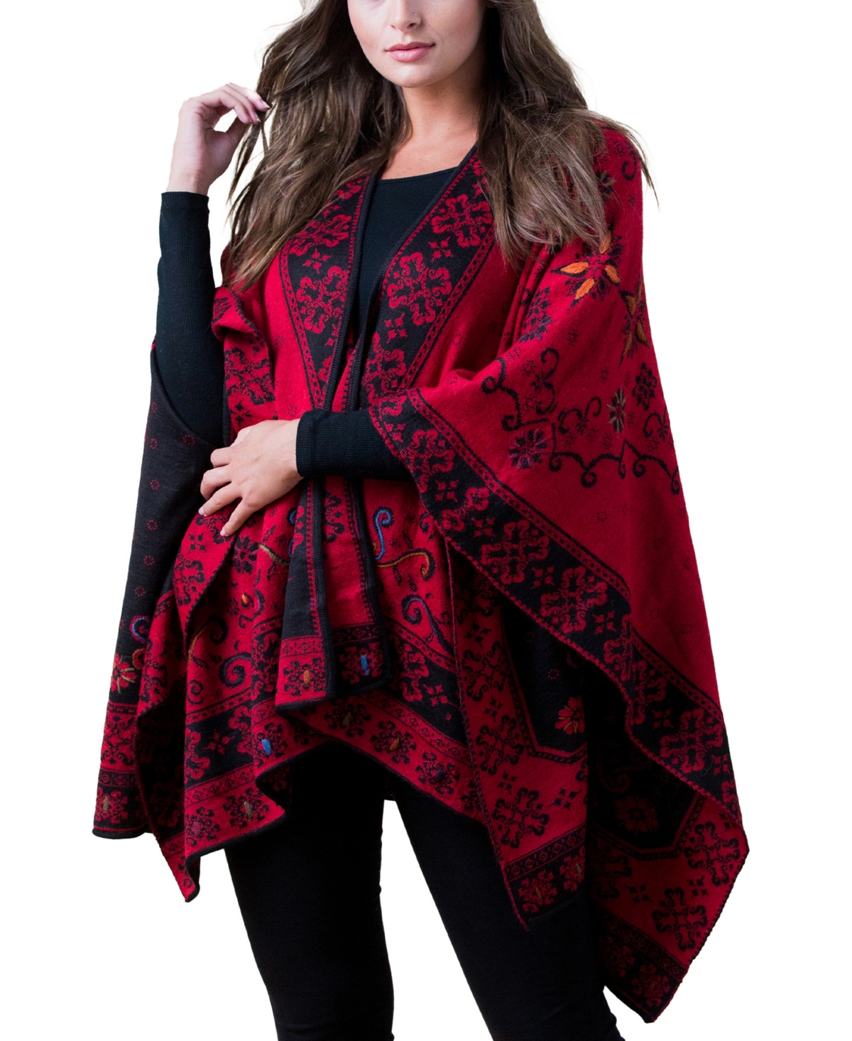 Simply Natural Reversible Alpaca Ruana