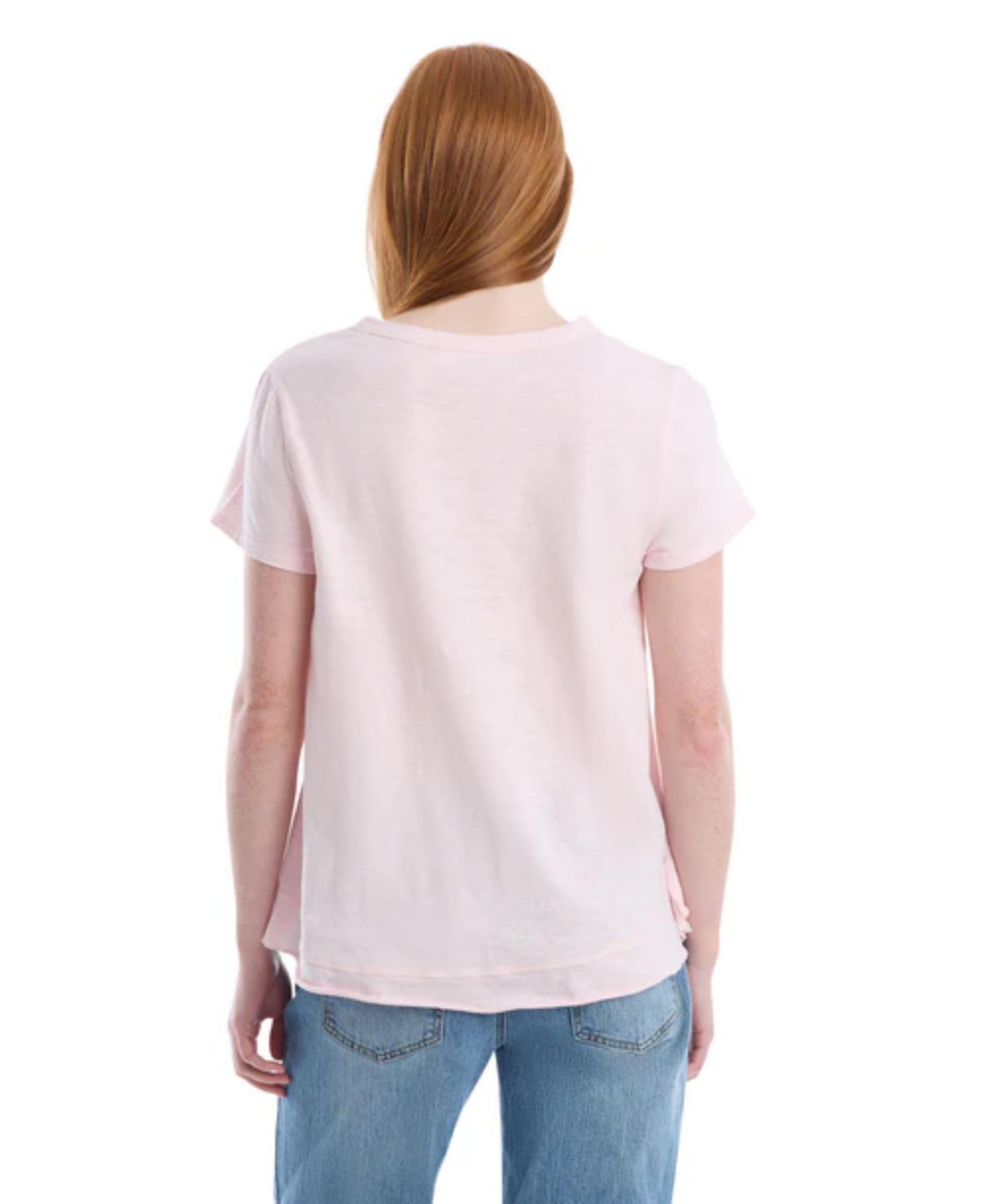 Женская футболка WILT Boxy Short-Sleeve Mixed-Hem, цвет: Розовый — фото 7