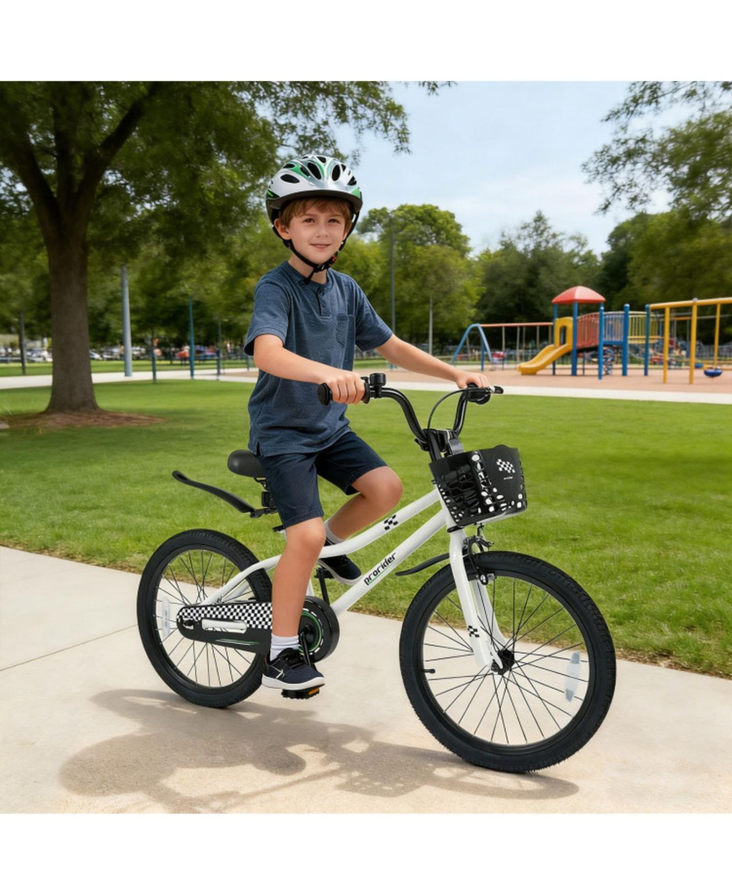 Детская игрушка SUGIFT 20" Adjustable Kids Bike with Storage Basket, Ages 8+, цвет: Белый — фото 9