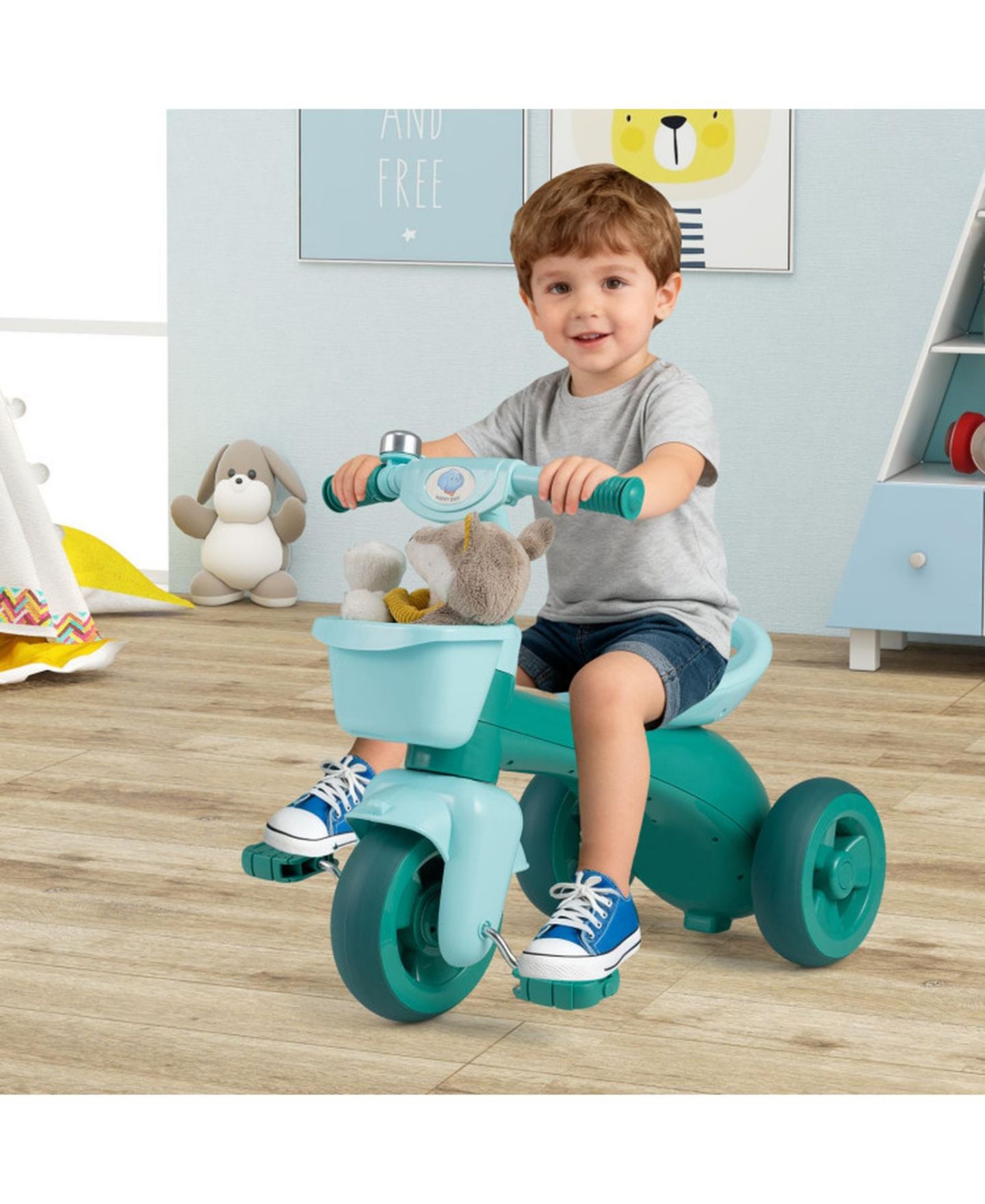Детская игрушка SUGIFT Toddler Tricycle with Limited Steering, Front and Rear Baskets, and Bell, Ages 3-5, цвет: Зелёный — фото 10