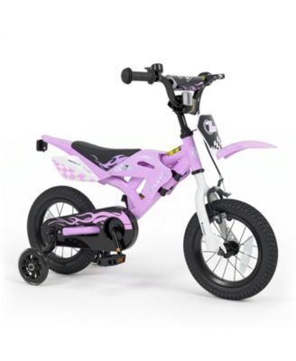 Kids' 12-Inch Motorcycle-Inspired Bike with Detachable Training Wheels, Ages 3-4