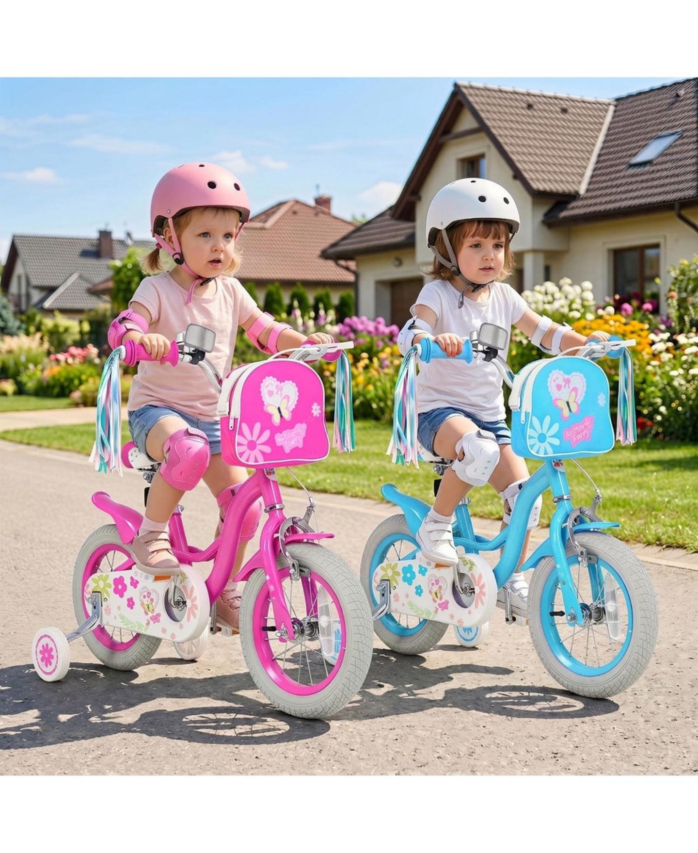 Детские игрушки SUGIFT 12" Girls Bike with Front Bag and Streamers, Ages 3-4, цвет: Розовый — фото 10