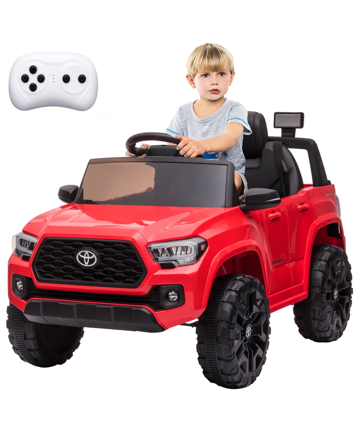 homfan Toyota Tacoma 12V Battery-Powered Remote Control Electric Ride-On Truck, Ages 3-8 - Red