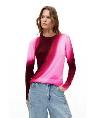 Women's Gradient Fine-Knit Crewneck Sweater