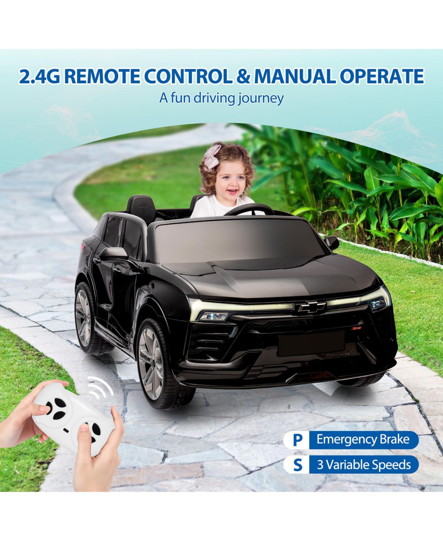 Детская игрушка homfan Licensed Chevrolet 24V Battery-Powered Ride-On SUV with Remote Control, 2-Seater, от 3 лет — фото 6