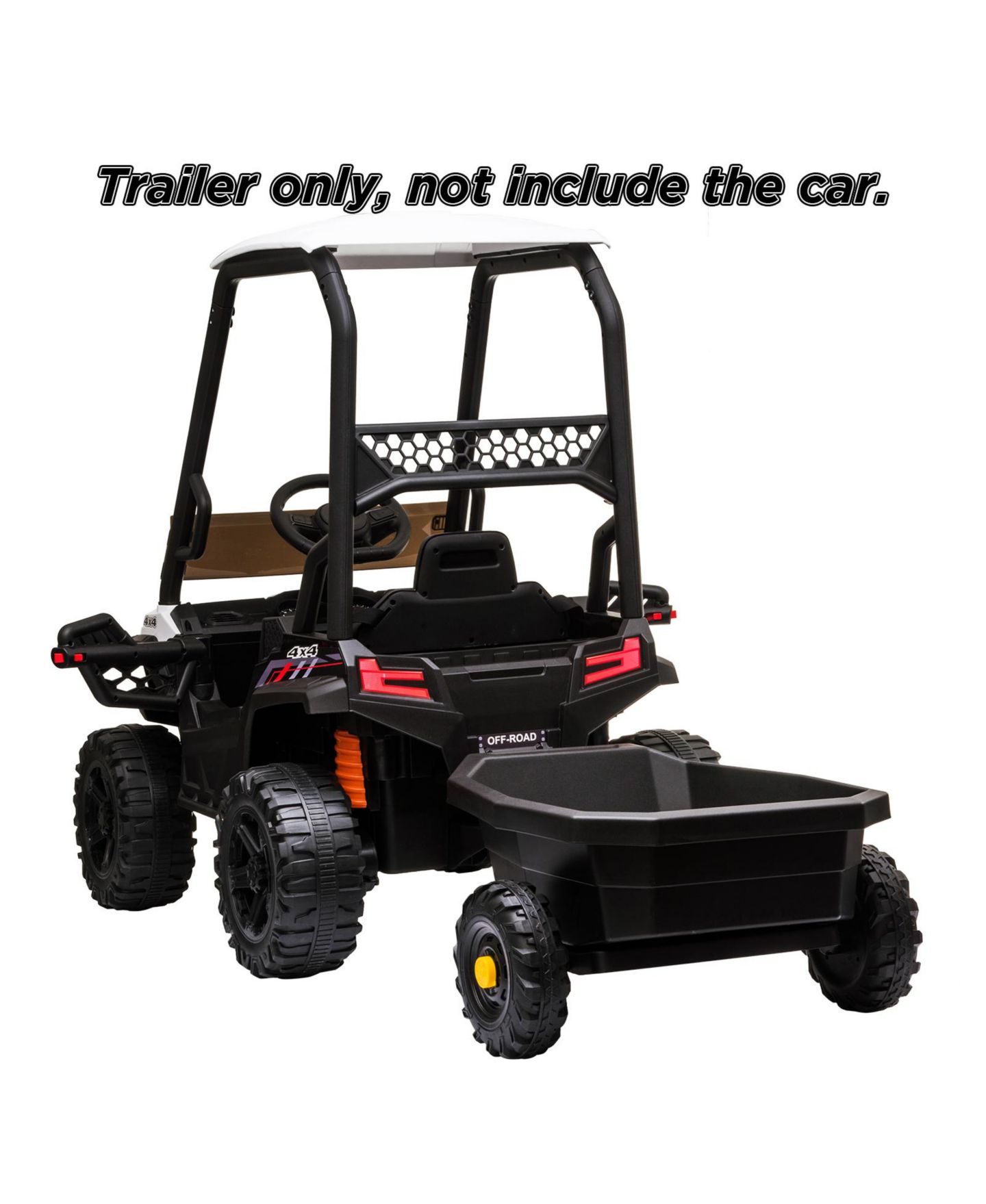 Детская игрушка homfan 12V Ride-On Trailer with Locking Hitch Pin, 24.02" x 17.72" x 9.45", 30 pounds, Ages 3-8, цвет: Чёрный — фото 4