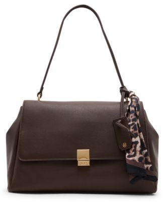 Flap with Scarf Medium Shoulder Handbag