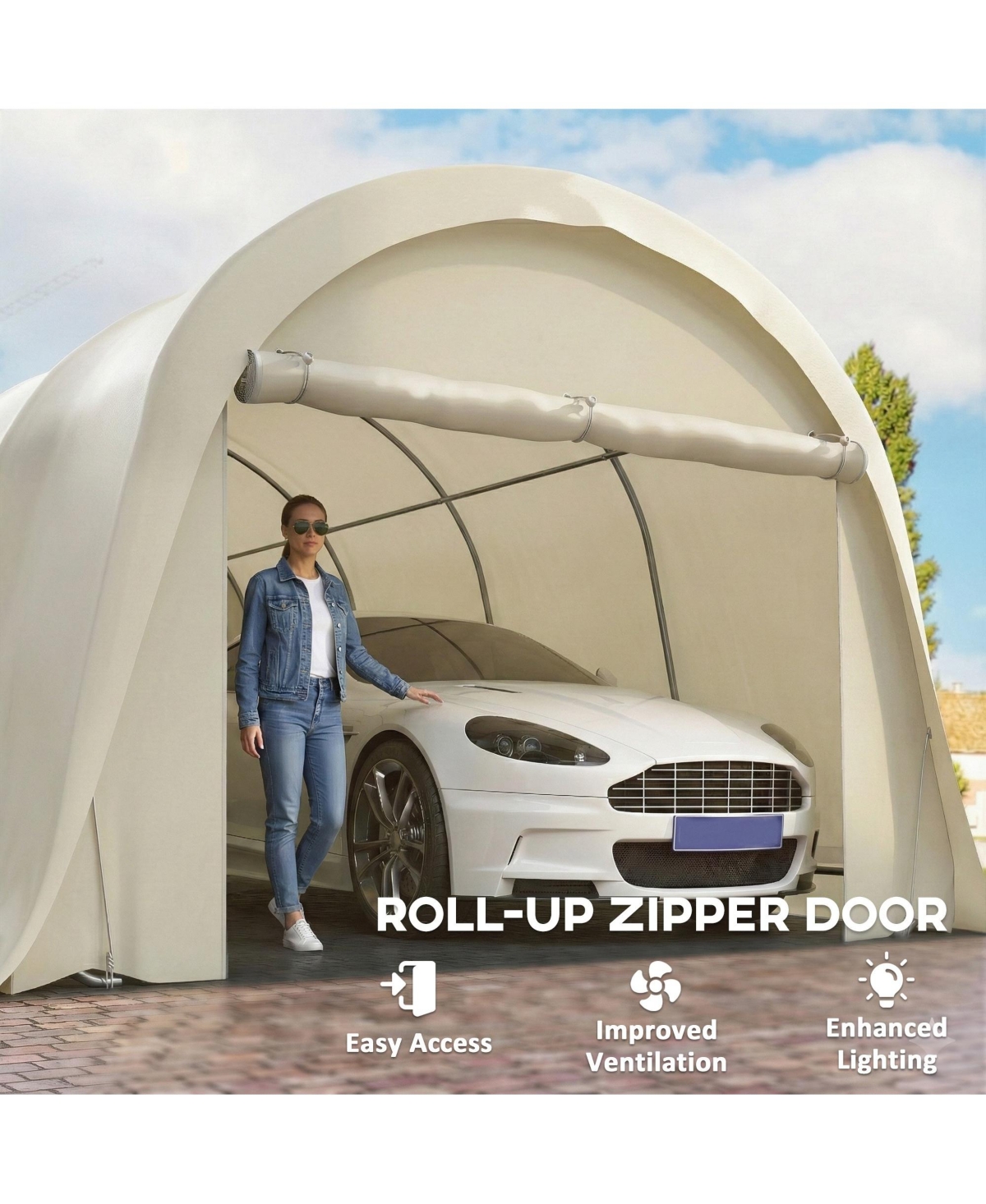 Outsunny Heavy Duty Carport, UPF50+ Portable Garage