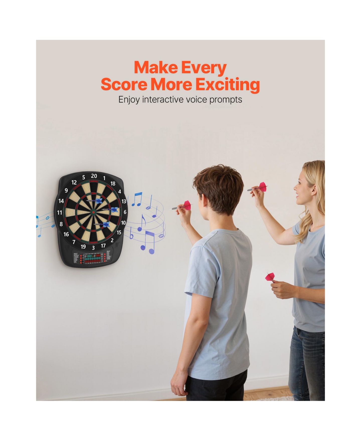 Детская игрушка HONGGE Electronic Dart Board with 43 Games, Ages 3+, цвет: Чёрный — фото 10
