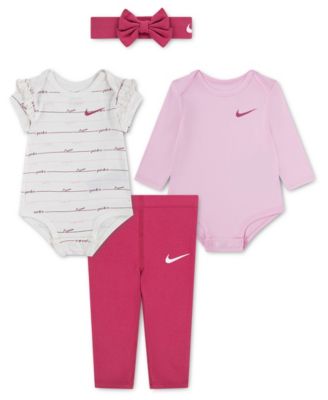 Baby Girls' Readyset Grow Bodysuits, Leggings and Headband, 4-Piece Set
