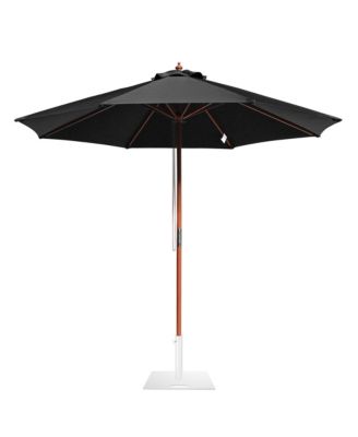 9Feet Solid Wood Patio Umbrella with Base Included Stand for Outdoor Event Rental Resort Wedding Party Restaurant