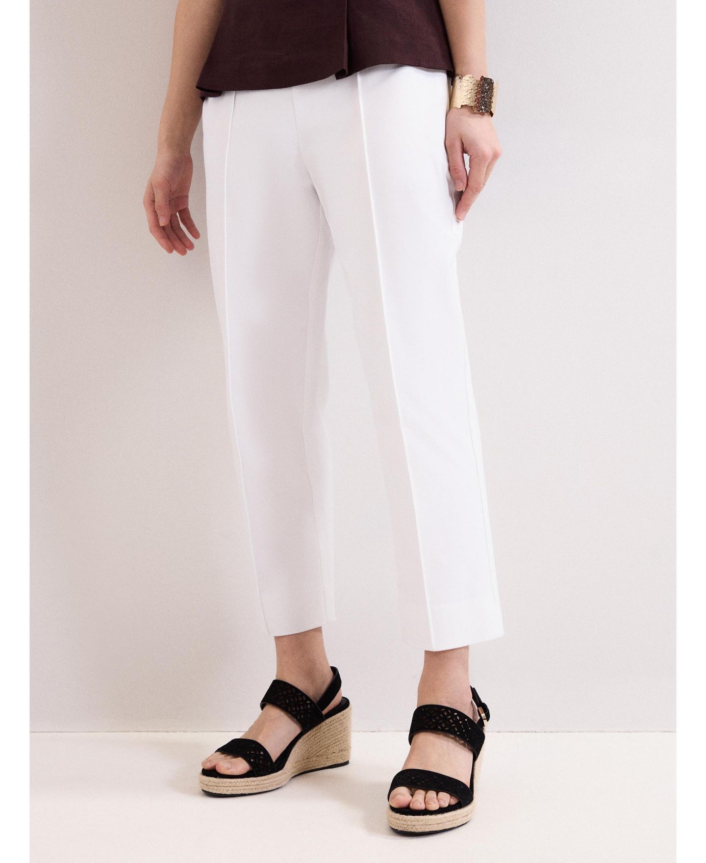 Женские брюки Phase Eight Miah Cropped Tailored Cigarette, цвет: Белый — фото 5
