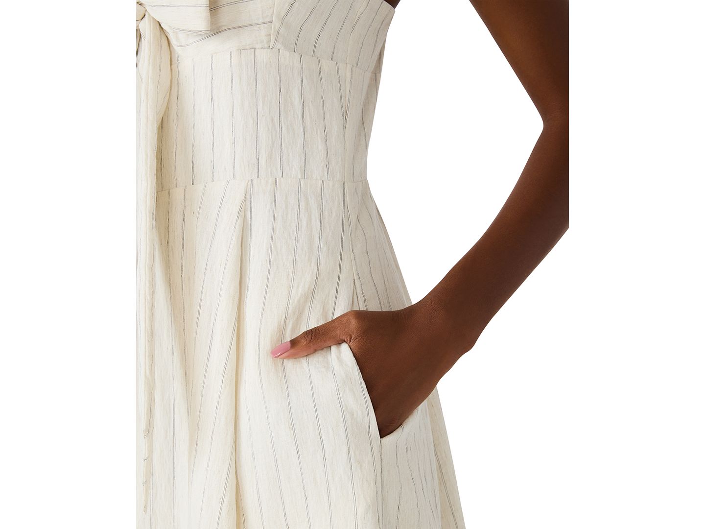 Женское платье Steve Madden Sweetheart Sleeveless A-Line Bow-Front Midi, цвет: Меланжевый светлый — фото 8