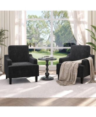 2 Piece Modern Chenille Accent Sofa Chair, Armchair for Living Room and Bedroom
