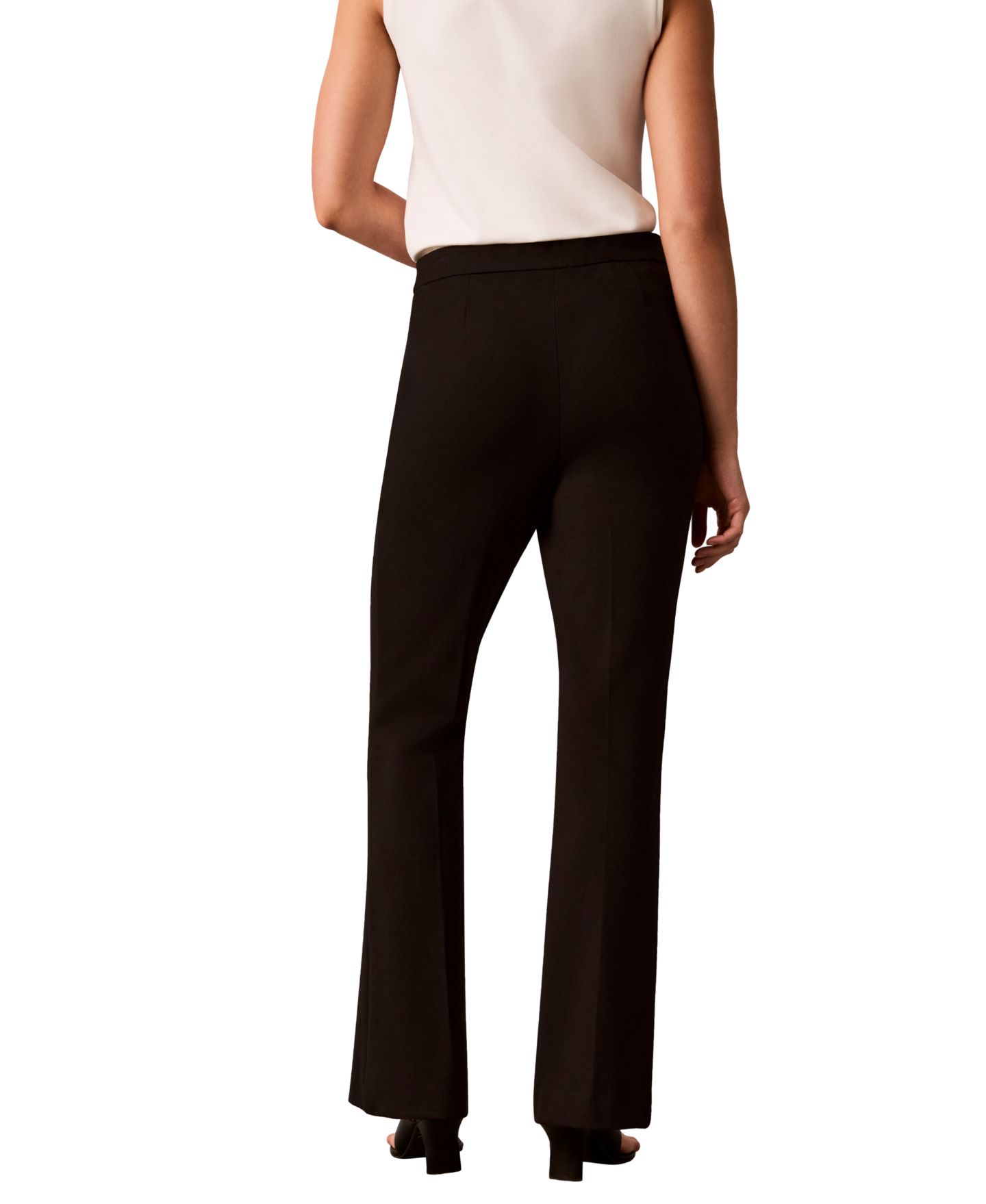 Женские брюки Calvin Klein High-Waisted Pull-On Bootcut, цвет: Чёрный — фото 4