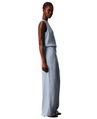 Blue Dress Pants & Trousers Wide-Leg for Women – Flowy, High-Waisted & Tailored