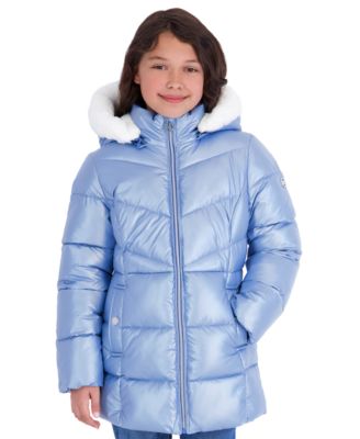 Toddler Girls' 2T-5T Pearlized Fabric Stadium Length Heavy Weight Jacket