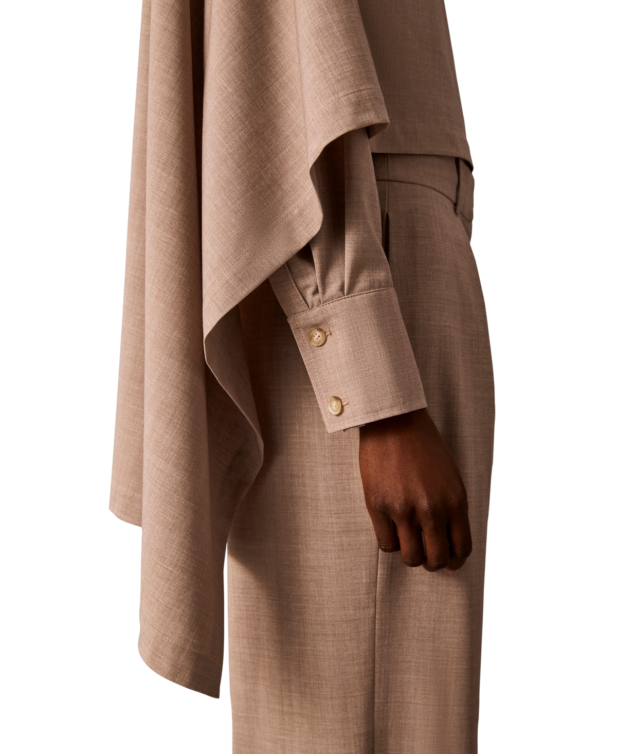 Calvin Klein Women's Long-Sleeve Point-Collar Scarf-Draped Front Blouse