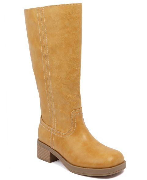 Женские ботинки Sugar Hayzel Mid Shaft Moto Stacked-Heel Booties, цвет: Banana