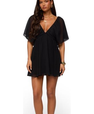 Womens Rosalee Chiffon Babydoll Mini Dress