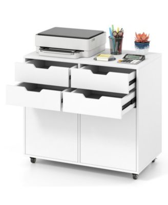 4 Drawer File Cabinet with Wheels 29in x 16in x 25.5in for Home Office
