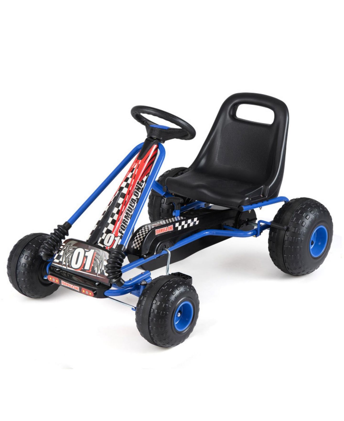 Детская игрушка SUGIFT Kids 4-Wheel Pedal Go Kart with Adjustable Seat and Multi-Terrain Wheels, Ages 3-8, цвет: Тёмно-синий — фото 9