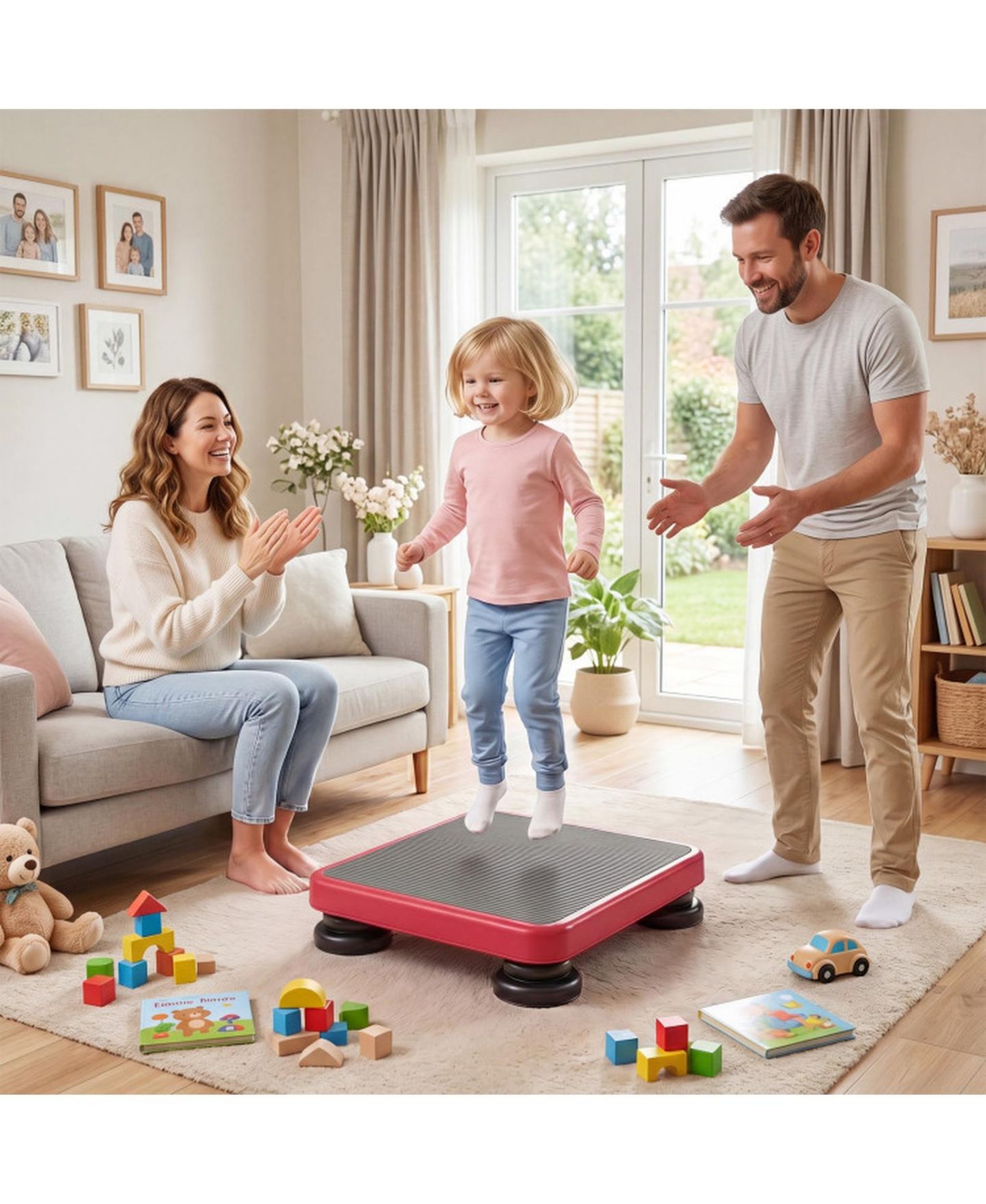 Детская игрушка SUGIFT Kids Rebounder 24" x 20" Bouncing Board with Elastic Rope, Ages 3+, цвет: Красный — фото 2