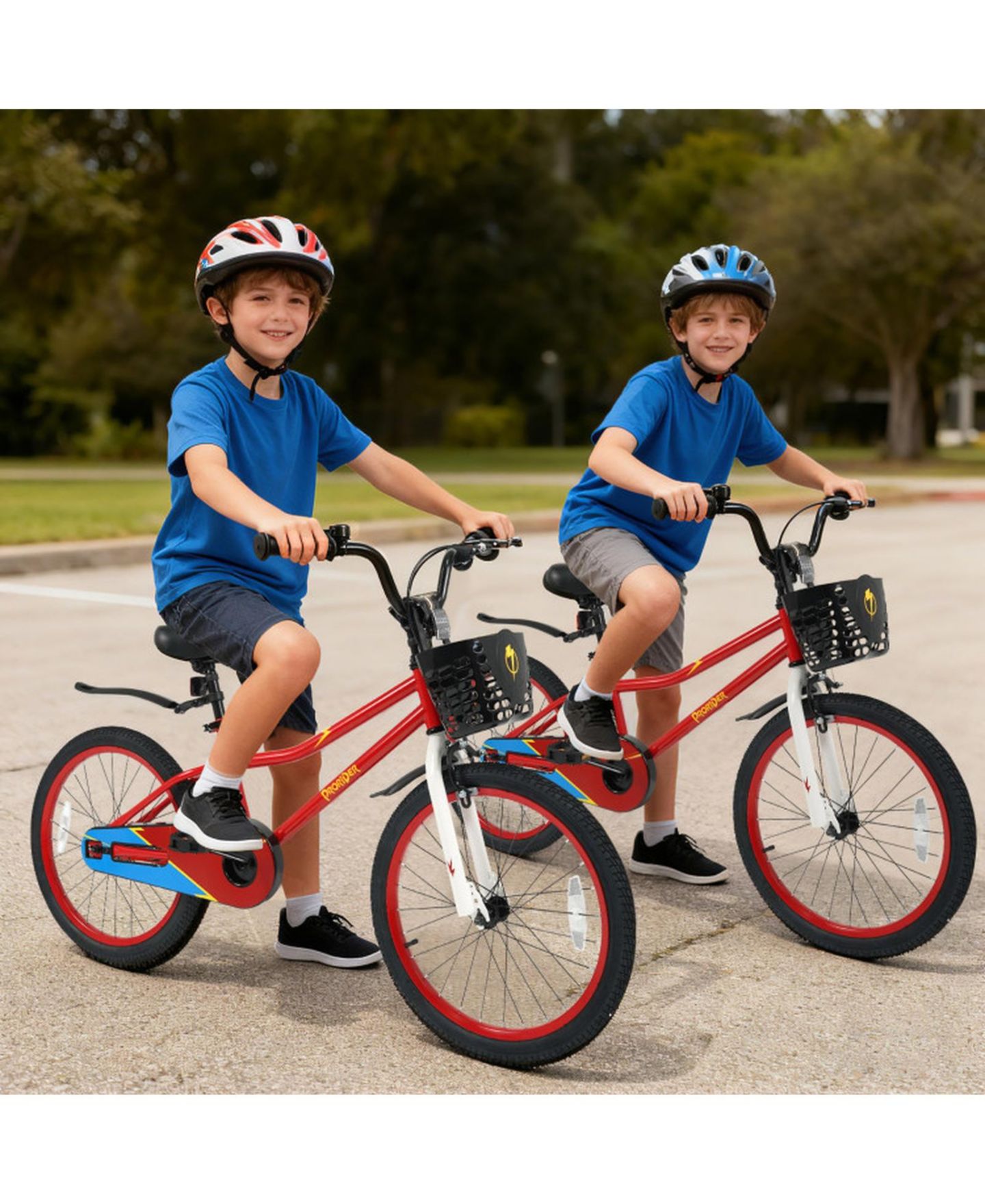 Детская игрушка HONGGE 20-Inch Height-Adjustable Kids Bike with Dual Brakes, Storage Basket, 143 lbs. Capacity, Ages 8+, цвет: Красный — фото 9