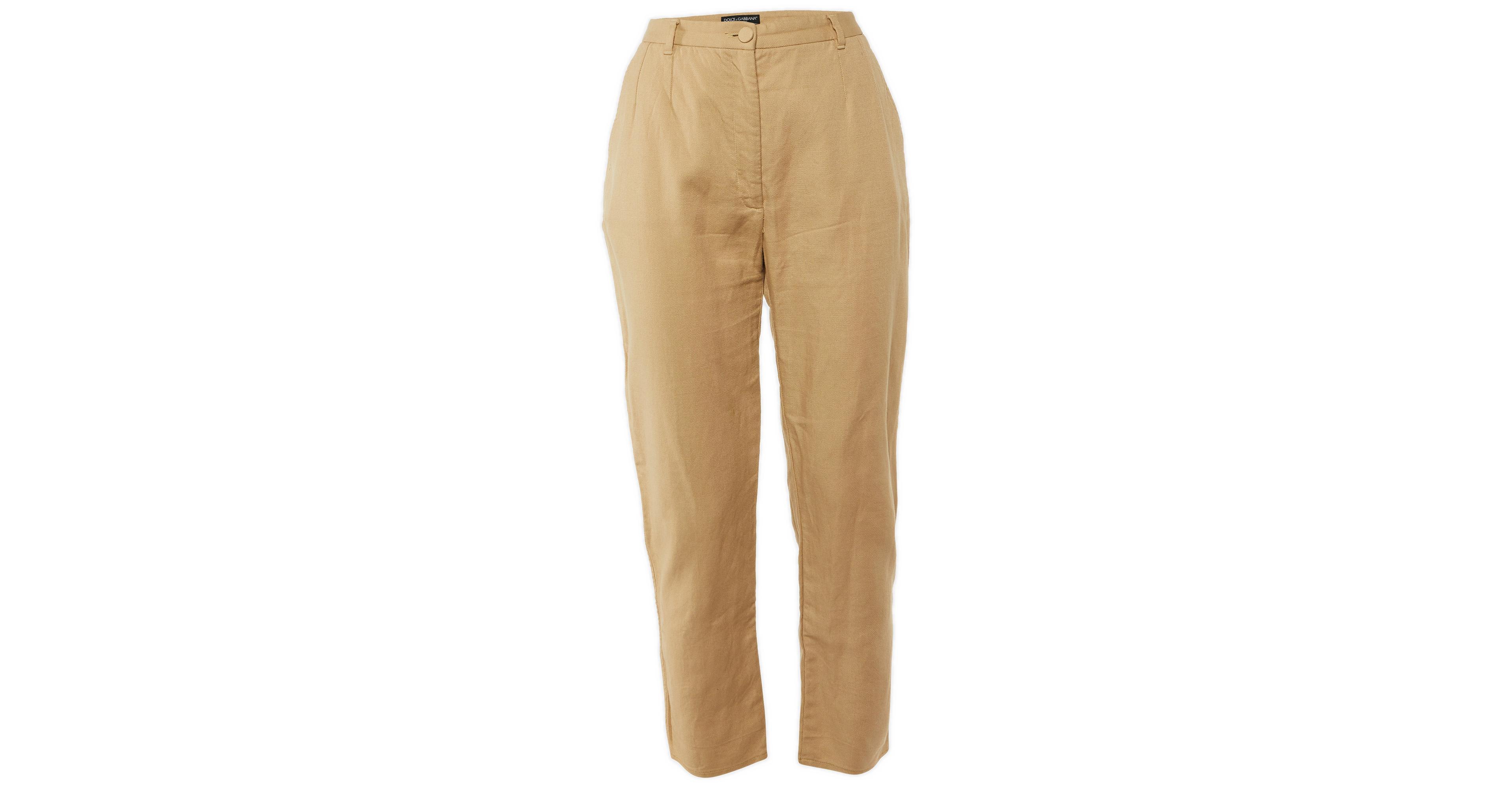 Dolce & Gabbana Women's High-Rise Tapered Leg Cotton Pants
