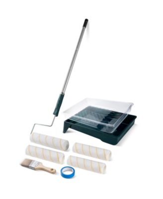 Paint Roller Kit Extension Pole Tray Brush Tape