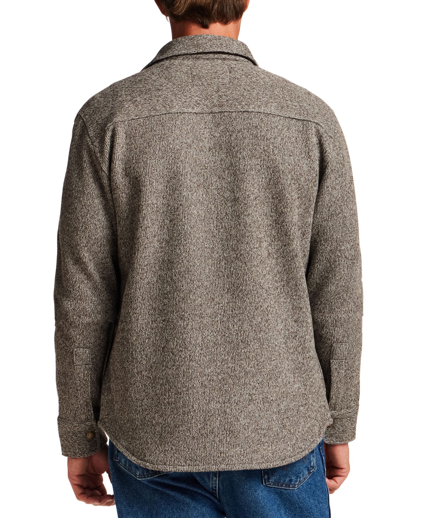 Мужская куртка Weatherproof Vintage Mixy Knit Snap-Front Shirt Jacket, цвет: Шоколадный — фото 5