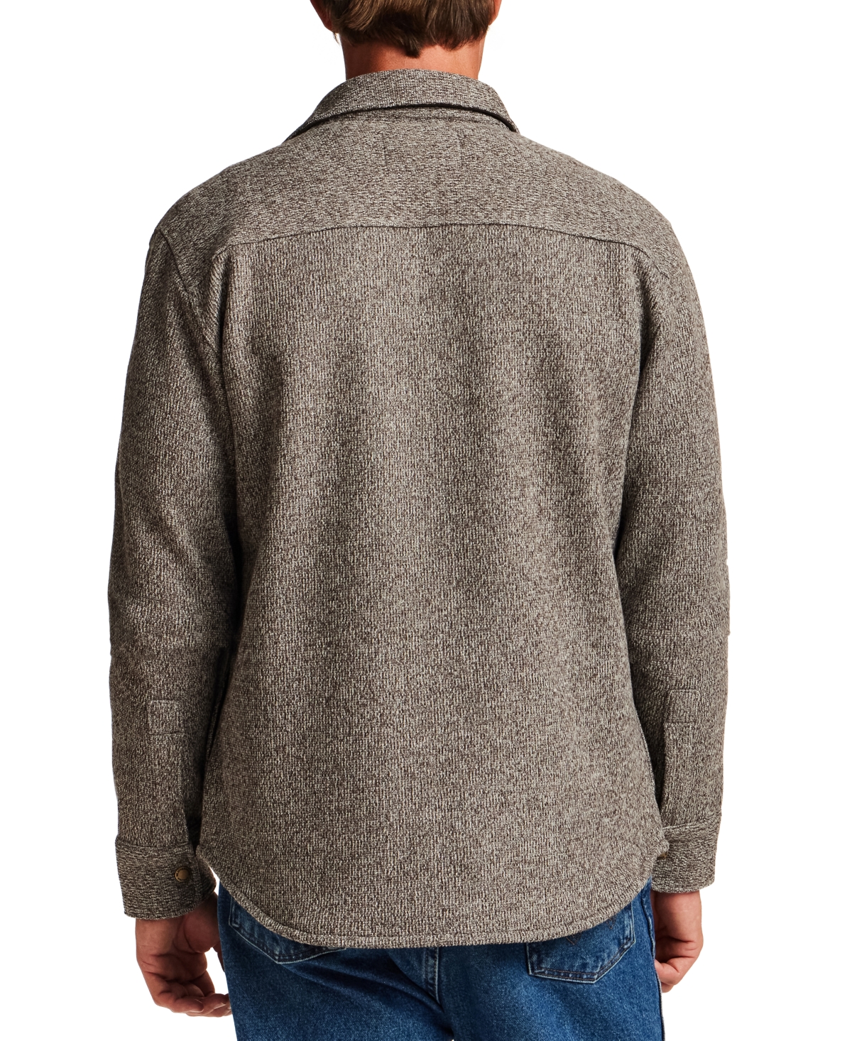Weatherproof Vintage Men's Mixy Knit Long Sleeve Snap-Front Shirt Jacket
