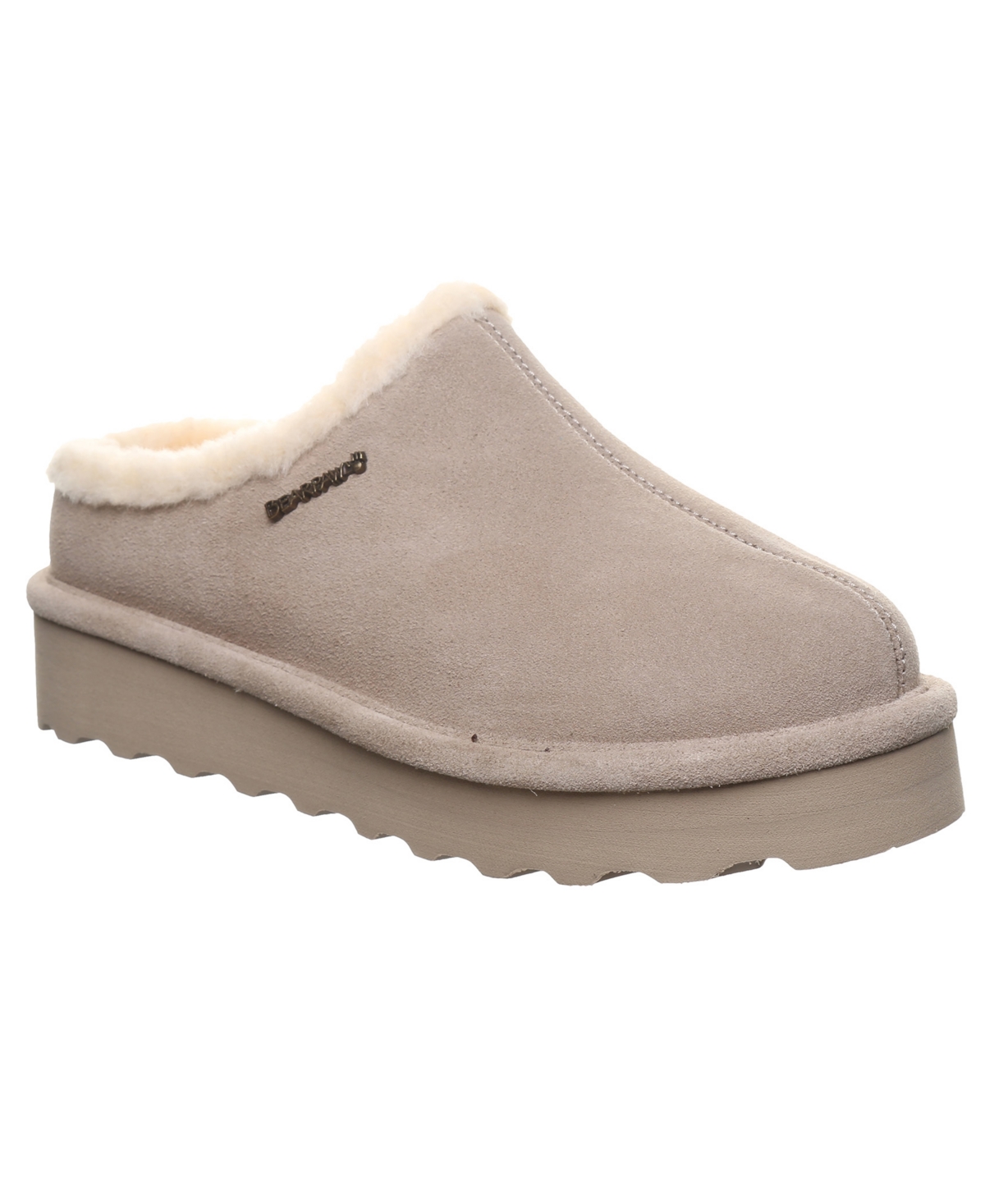 Bearpaw Women's Izzy Platform Suede Slip-on Clogs In Mushroom