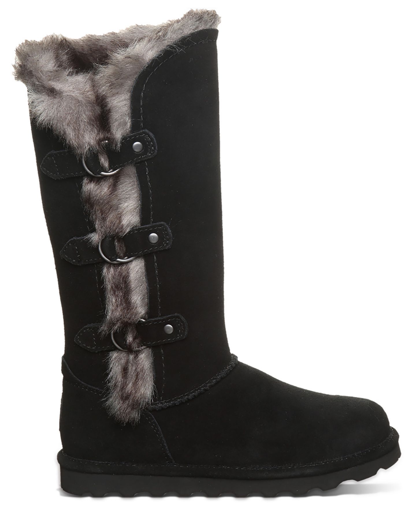 Женские ботинки BEARPAW Emery II Faux Fur Mid Calf, цвет: Чёрный — фото 2