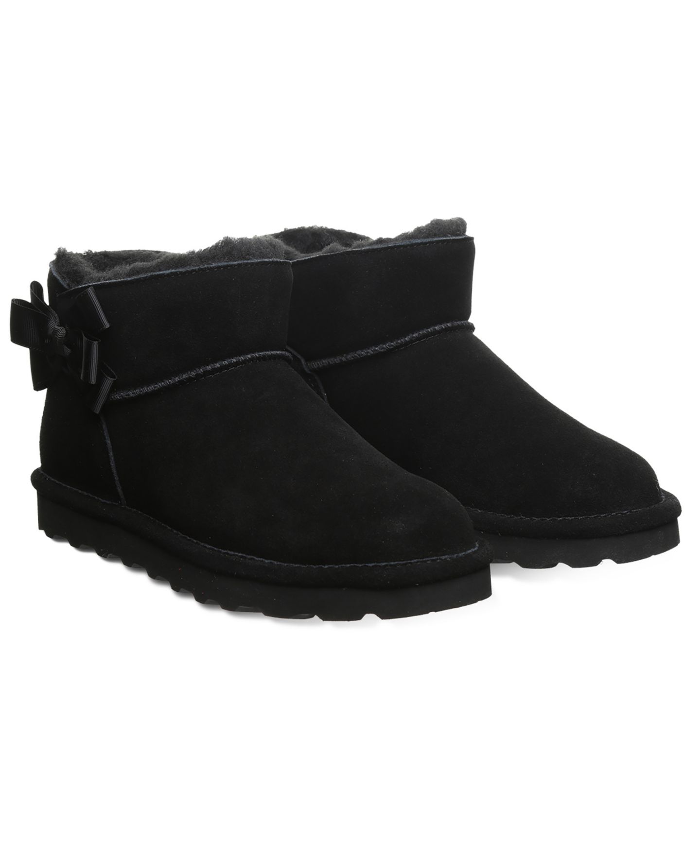 Женские ботинки BEARPAW Saige Ribbon Bow Detail Ankle Booties, цвет: Чёрный — фото 7