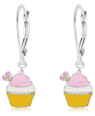 Kids Cupcake Hypoallergenic Earrings for Girls with Sterling Silver Leverbacks