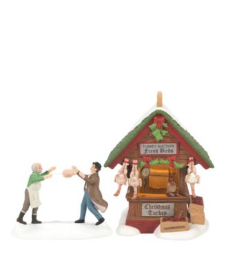 Dickens Village Dressed Turkey Auction, Set of 2