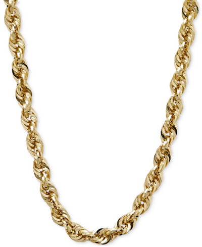 Long Glitter Rope Necklace in 14k Gold