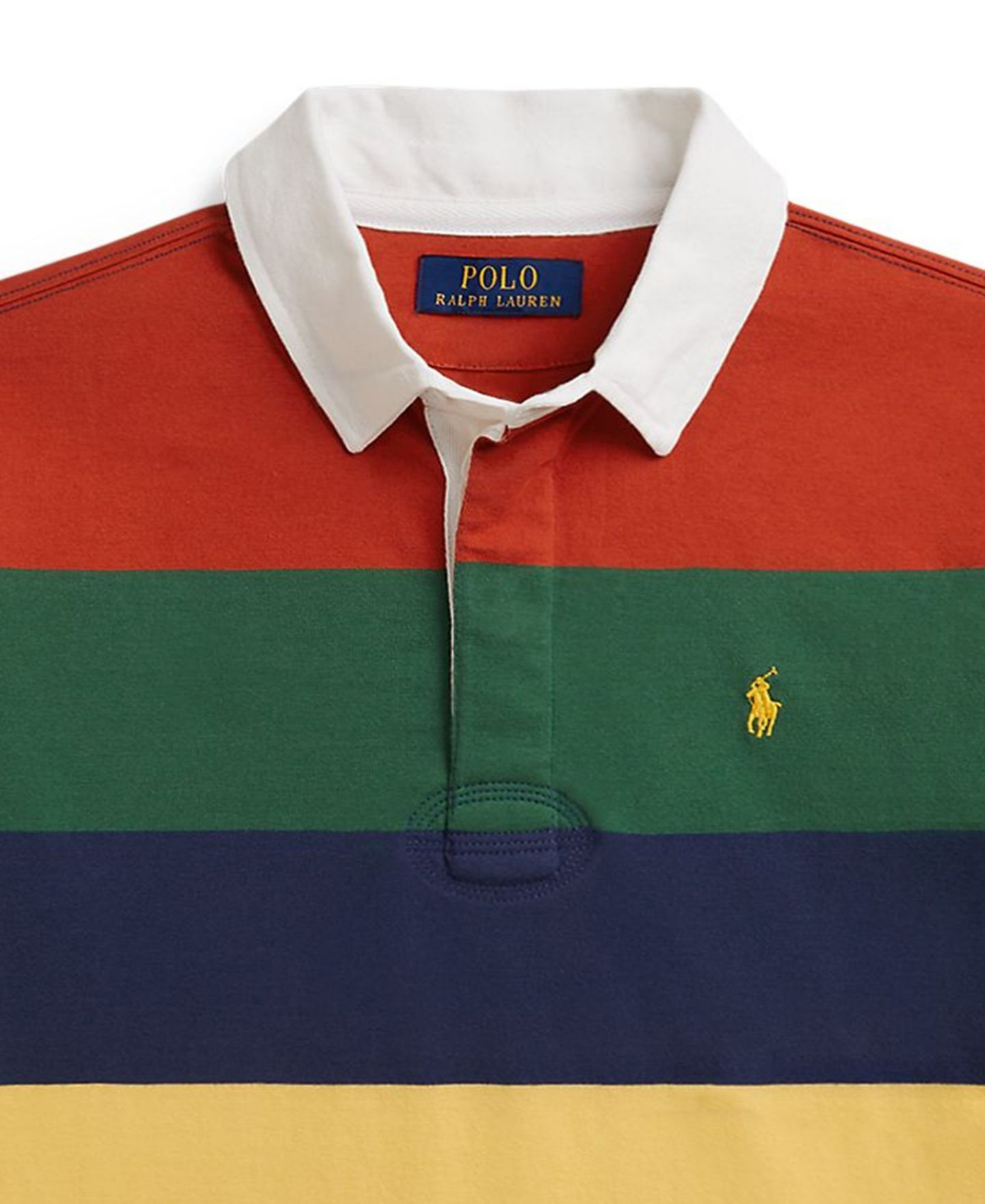 Рубашка Polo Ralph Lauren Striped Rugby для мальчиков, цвет: Красный разноцветный — фото 3