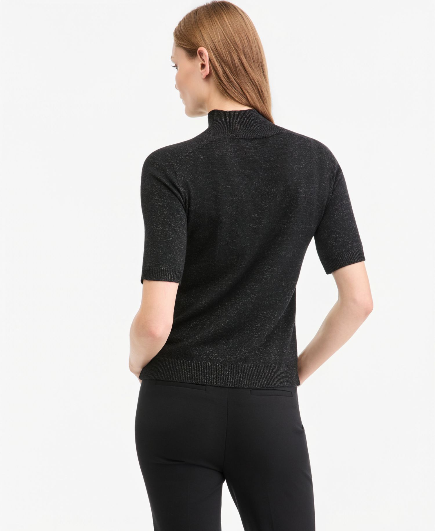 Women's Aiden Mock-Neck Short-Sleeve Lightweight Wool-Blend Sweater, Macy's Exclusive
