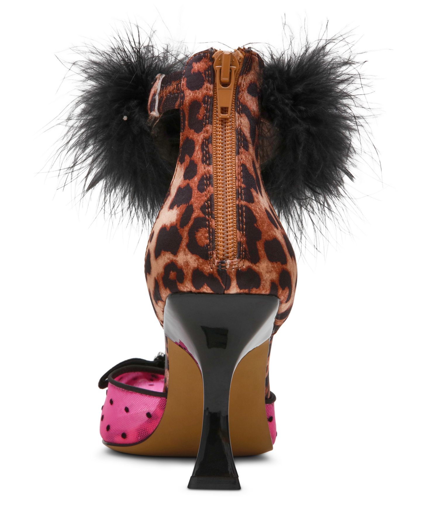 Женские туфли Betsey Johnson x Paris Hilton Cherie Feathered Slip-On Pumps, цвет: Розовый разноцветный — фото 3