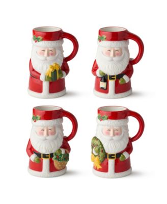 Santa Delight 3D Mugs, Set of 4