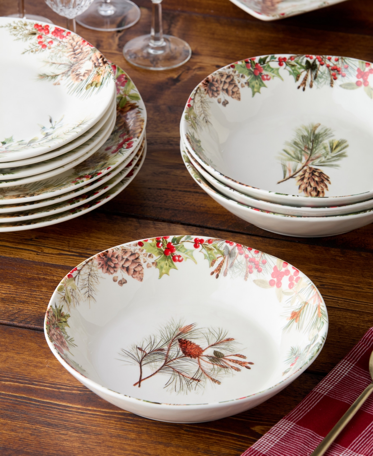 Certified International Woodland Dinner Bowls, Set of 4