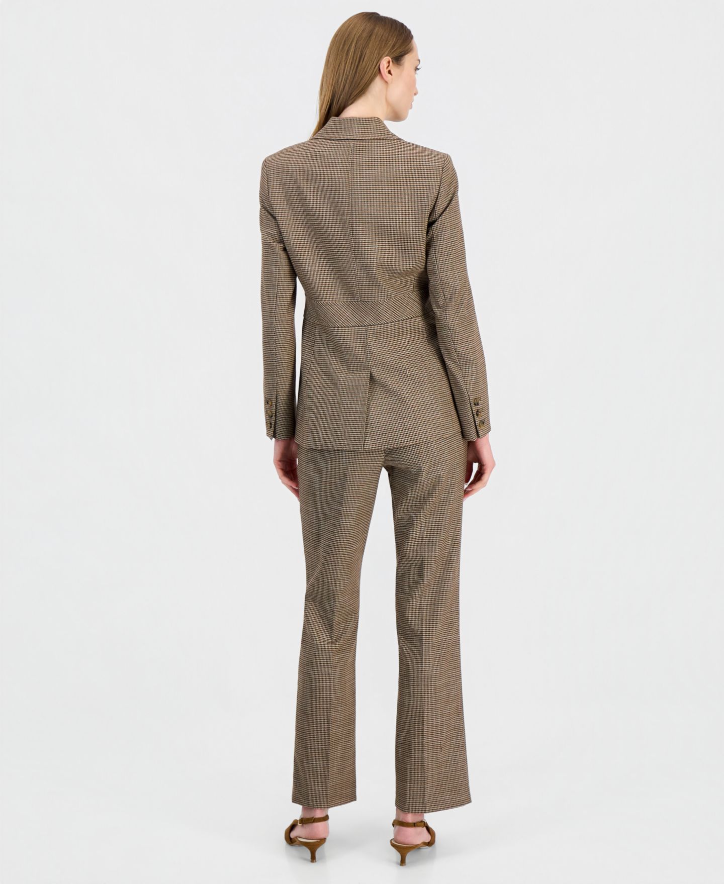 Женские комплекты Anne Klein Plaid Three-Button Blazer & Mid-Rise Bootcut Pants, цвет: Разноцветный — фото 3