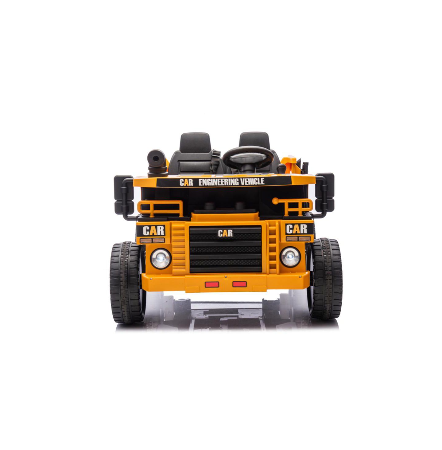 Детская игрушка YOBTOP Large Remote-Control Two-Seater Ride-On Dump Truck with LED Lights & Auto-Lift Compartment, 110 lbs Capacity, Ages 3+, цвет: Оранжевый — фото 4