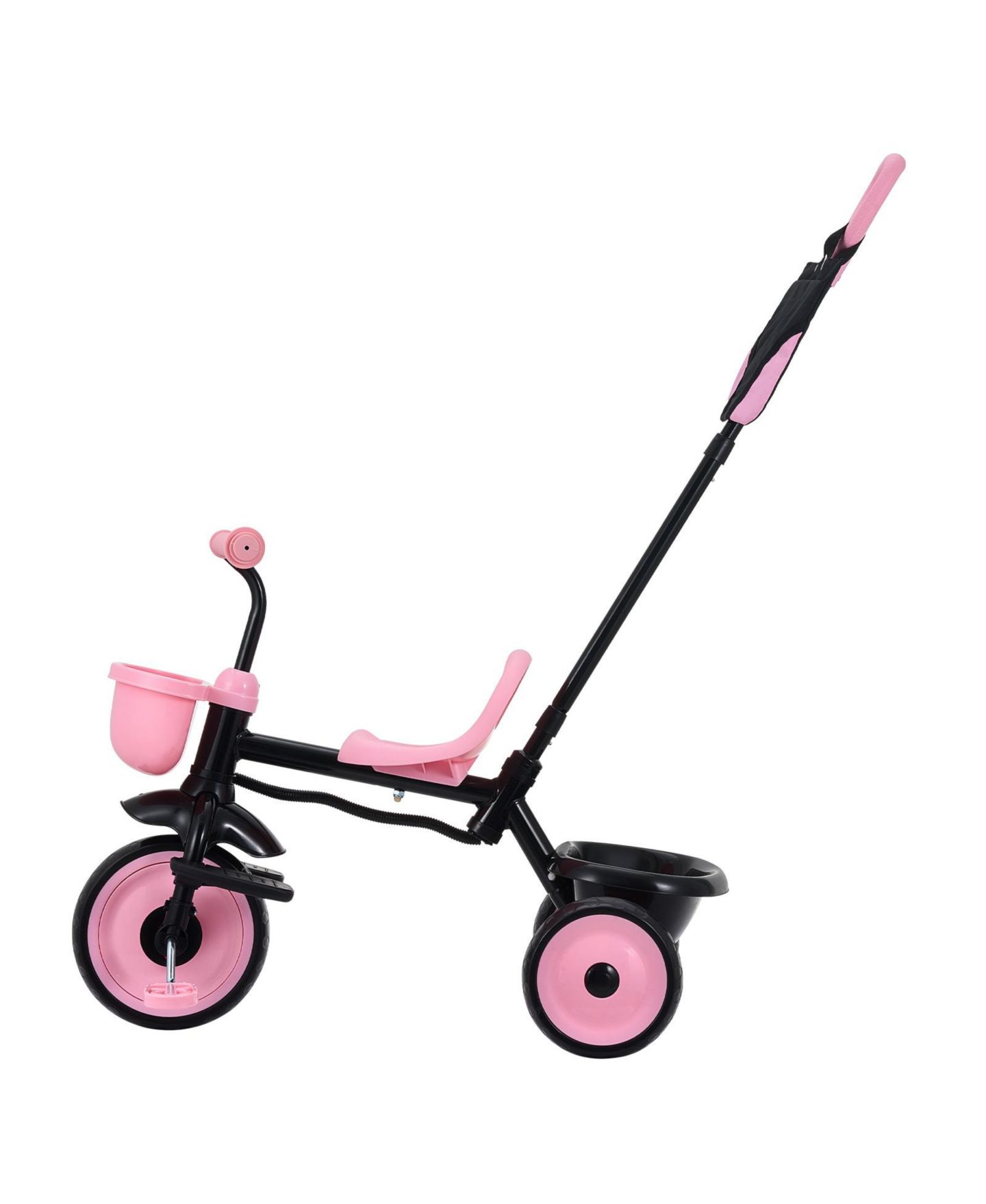 Детская игрушка HONGGE 2-Mode Toddler Tricycle and Stroller Combo with Parent Push Handle and Adjustable Seat, Up to 55 lbs, Ages 18 Months to 5 Years, цвет: Розовый — фото 2
