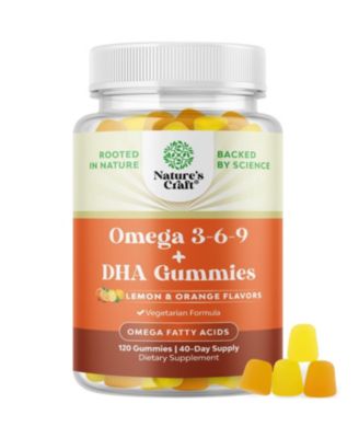 Omega 3 Gummies for Adults - Omega 3 6 9 DHA Gummies for Brain, Bone, Heart Health & Joint Support - Burpless Supplement for Men & Women - 120 Count